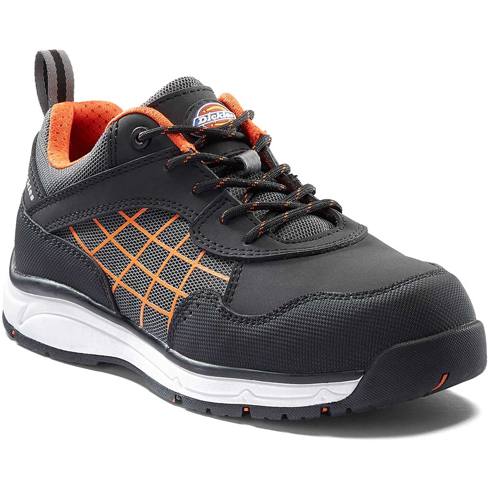 Image of Dickies Ladies Elora Safety Trainers Black / Orange Size 8