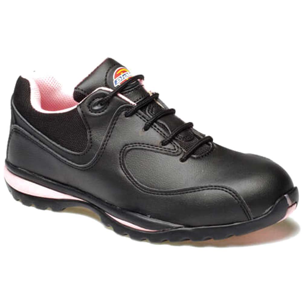 Image of Dickies Ladies Ohio Safety Trainers Black / Pink Size 4