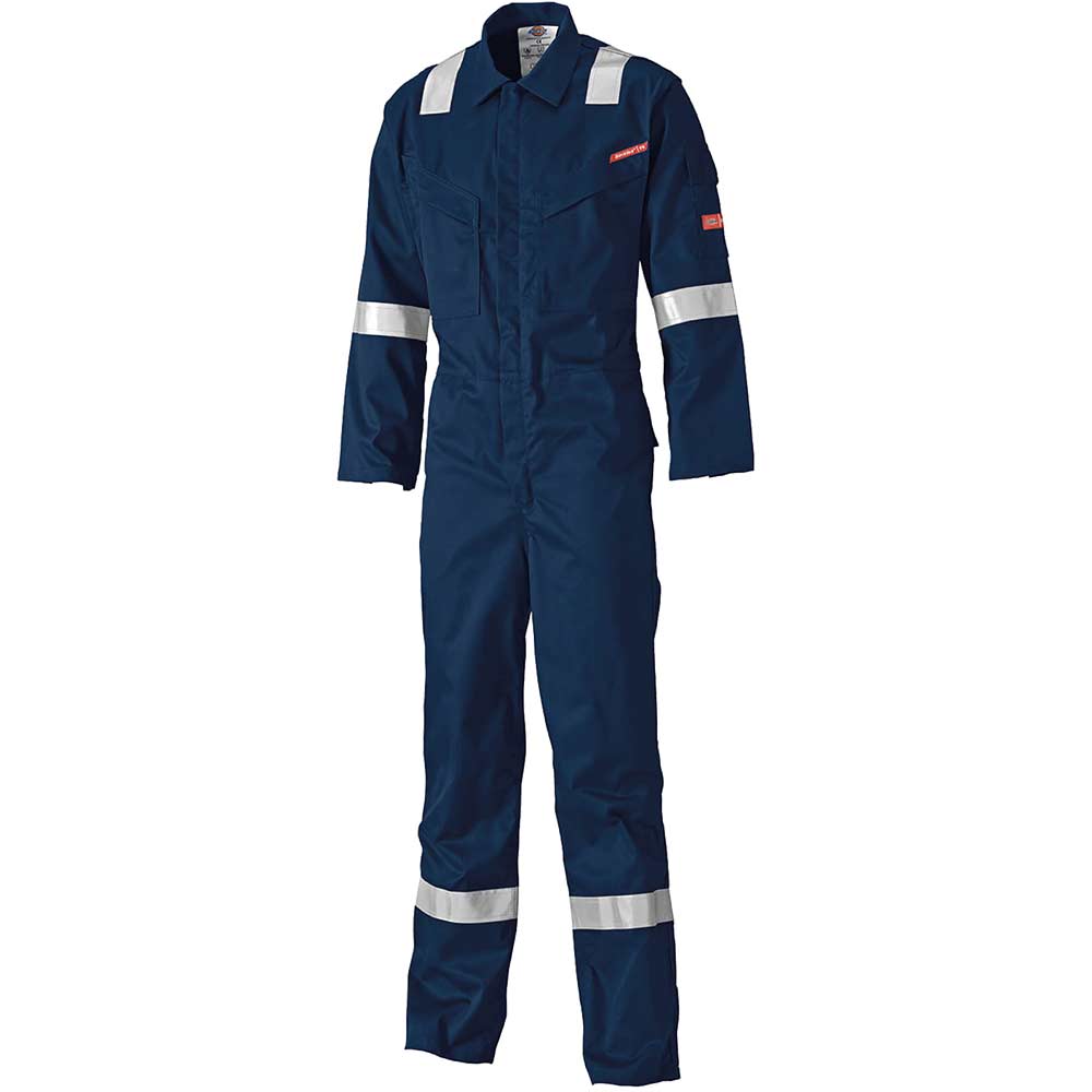 Image of Dickies Mens Lightweight Pyrovatex Flame Retardant Overall Navy Blue 40" 31"