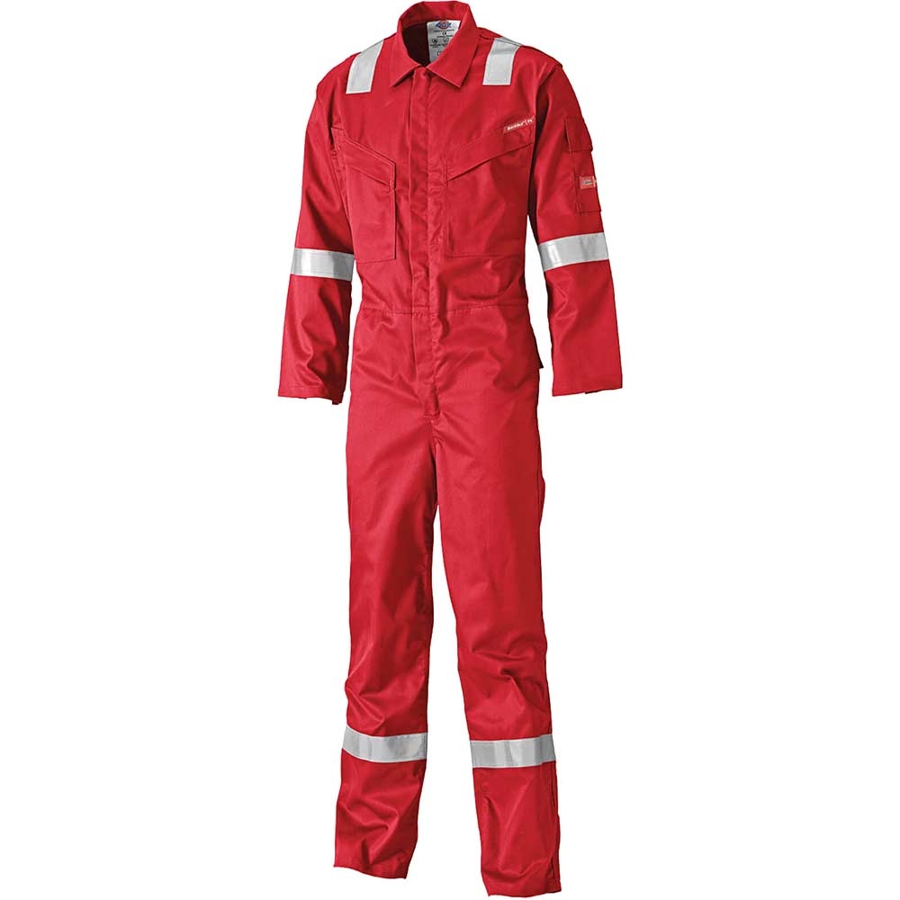 Dickies Mens Lightweight Pyrovatex Flame Retardant Overall Red 48" 33"
