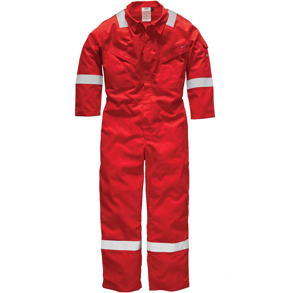 Image of Dickies Mens Pyrovatex Flame Retardant Overall Red 56" 31"