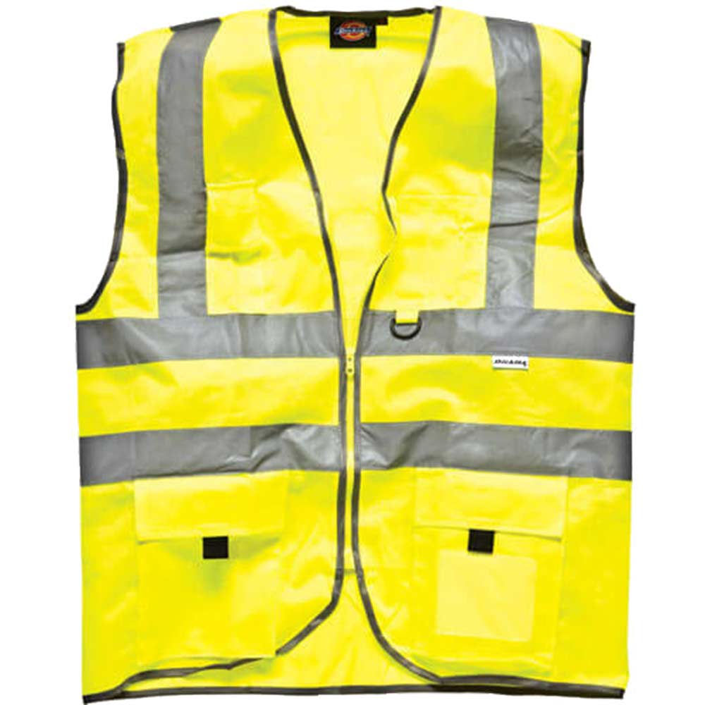 Image of Dickies Hi Vis Safety Technical Waistcoat Yellow S