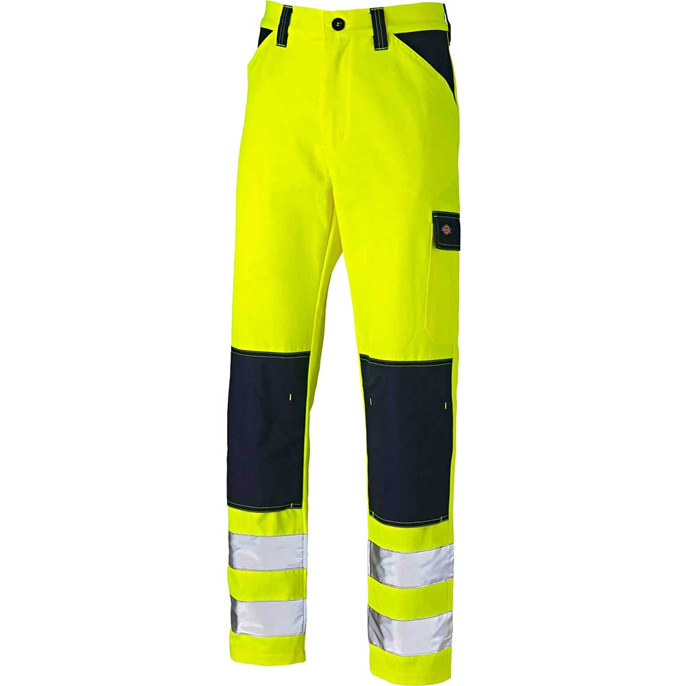 Image of Dickies Everyday Hi Vis Trousers Yellow / Navy 44" 31"