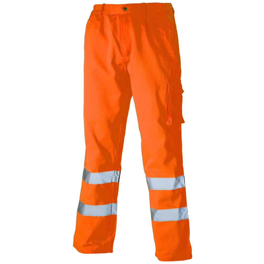 Image of Dickies Hi Vis Trousers Orange 2XL