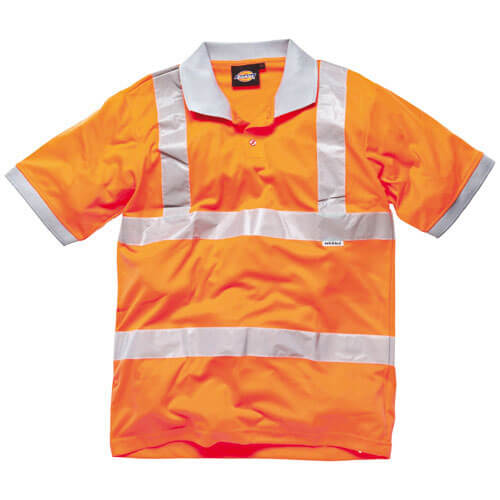 Image of Dickies Mens Hi Vis GO/RT Polo Shirt Orange M