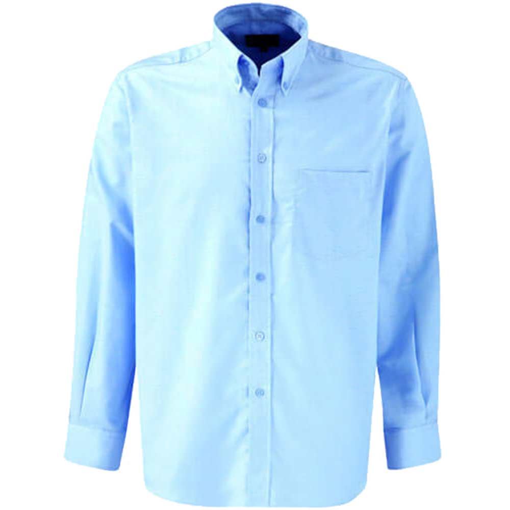 Image of Dickies Mens Oxford Weave Long Sleeve Shirt Blue Size 15.5