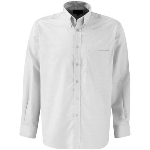Dickies Mens Oxford Weave Long Sleeve Shirt White Size 16