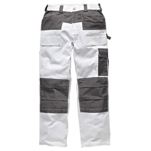 Dickies Mens Grafter Duo Tone 290 Trousers White / Grey 40