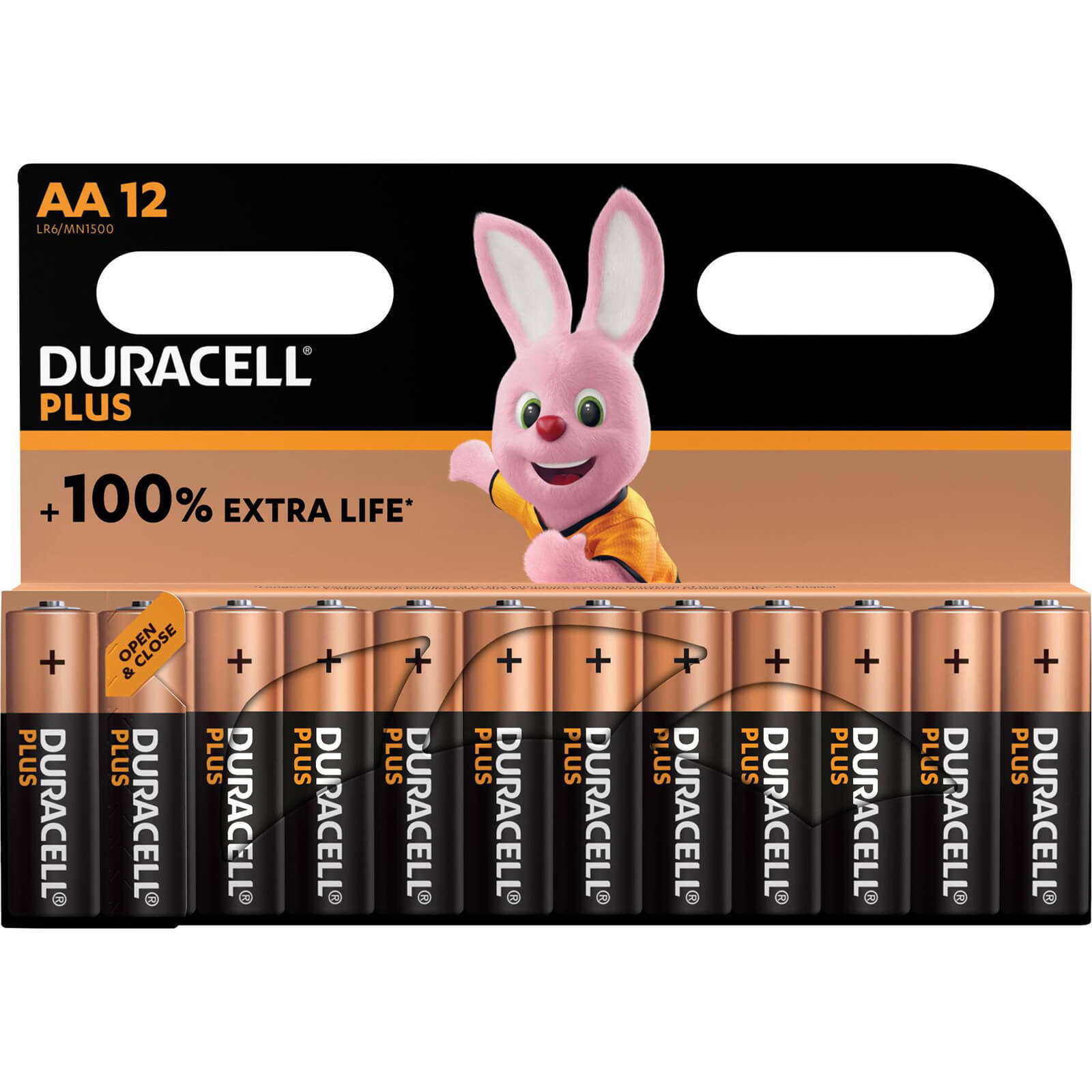 Duracell AA Cell Plus Power 100% Batteries Pack of 12
