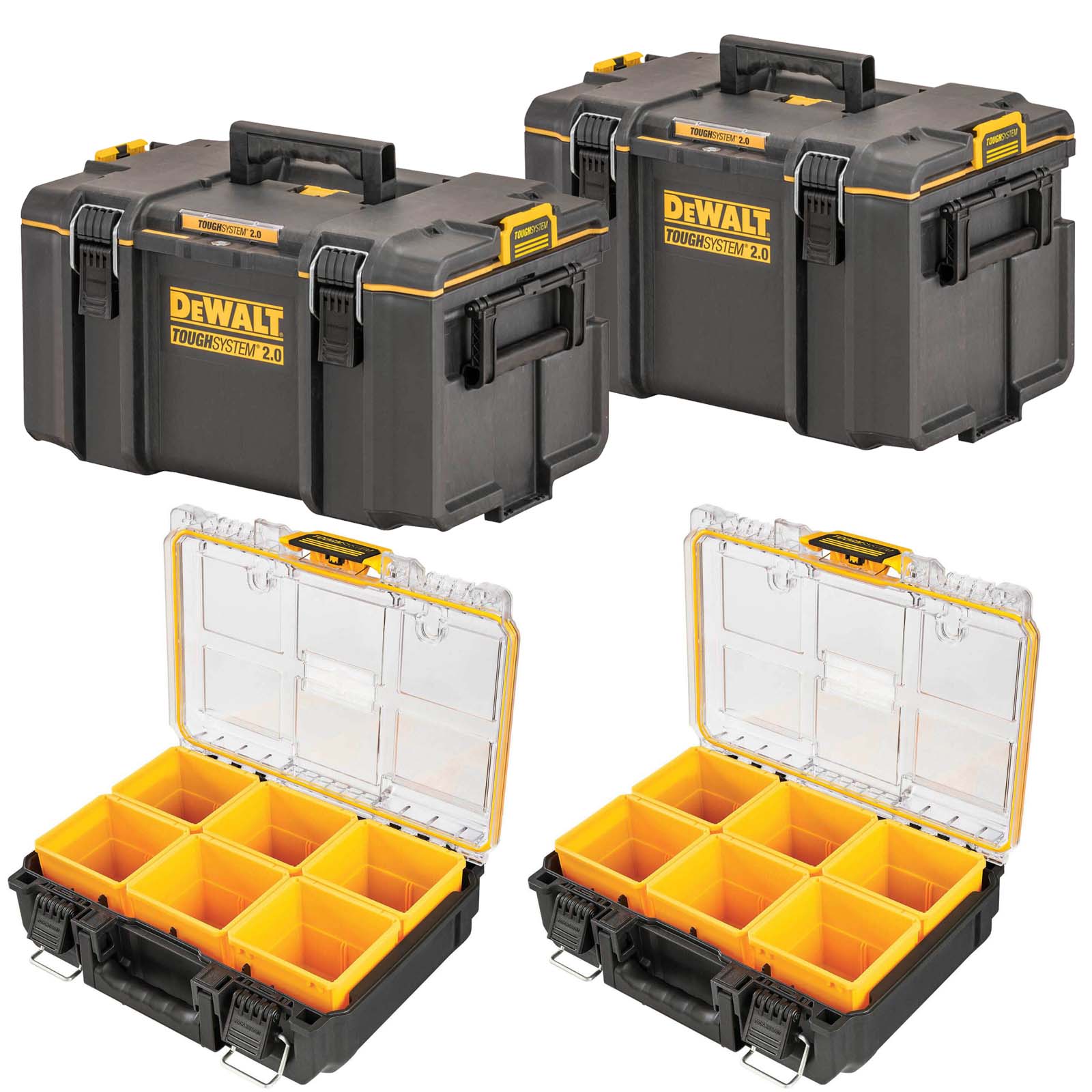 DeWalt 4 Piece Tough System V2 Tool Box and Organiser Set
