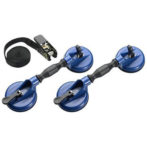 Image of Expert by Facom 3 Piece Windscreen Handling Suction Cup Lifter and Strap Kit
