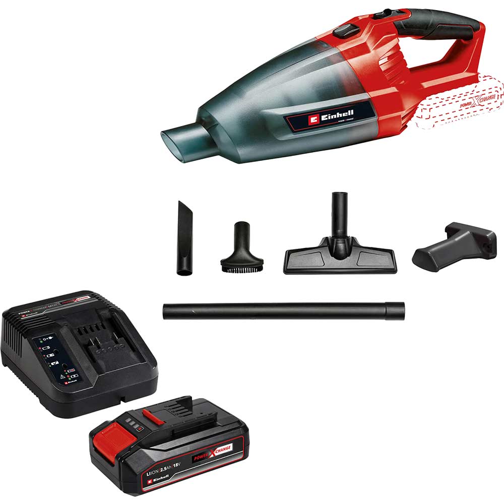 Einhell TE-VC 18 Li 18v Cordless Handheld Vaccuum Cleaner 1 x 2.5ah Li-ion Charger No Case