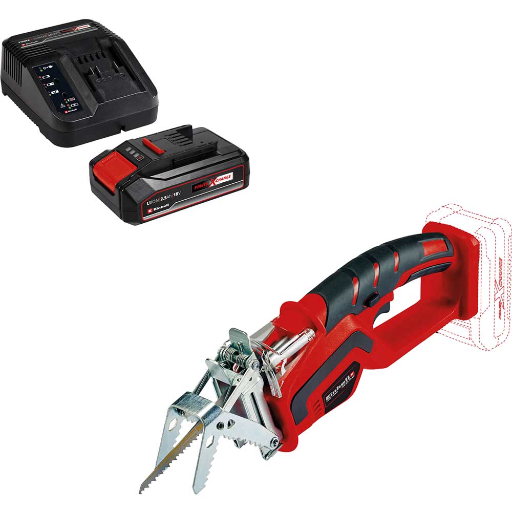 Image of Einhell GE-GS 18 Li 18v Cordless Garden Pruning Saw 1 x 2.5ah Li-ion Charger