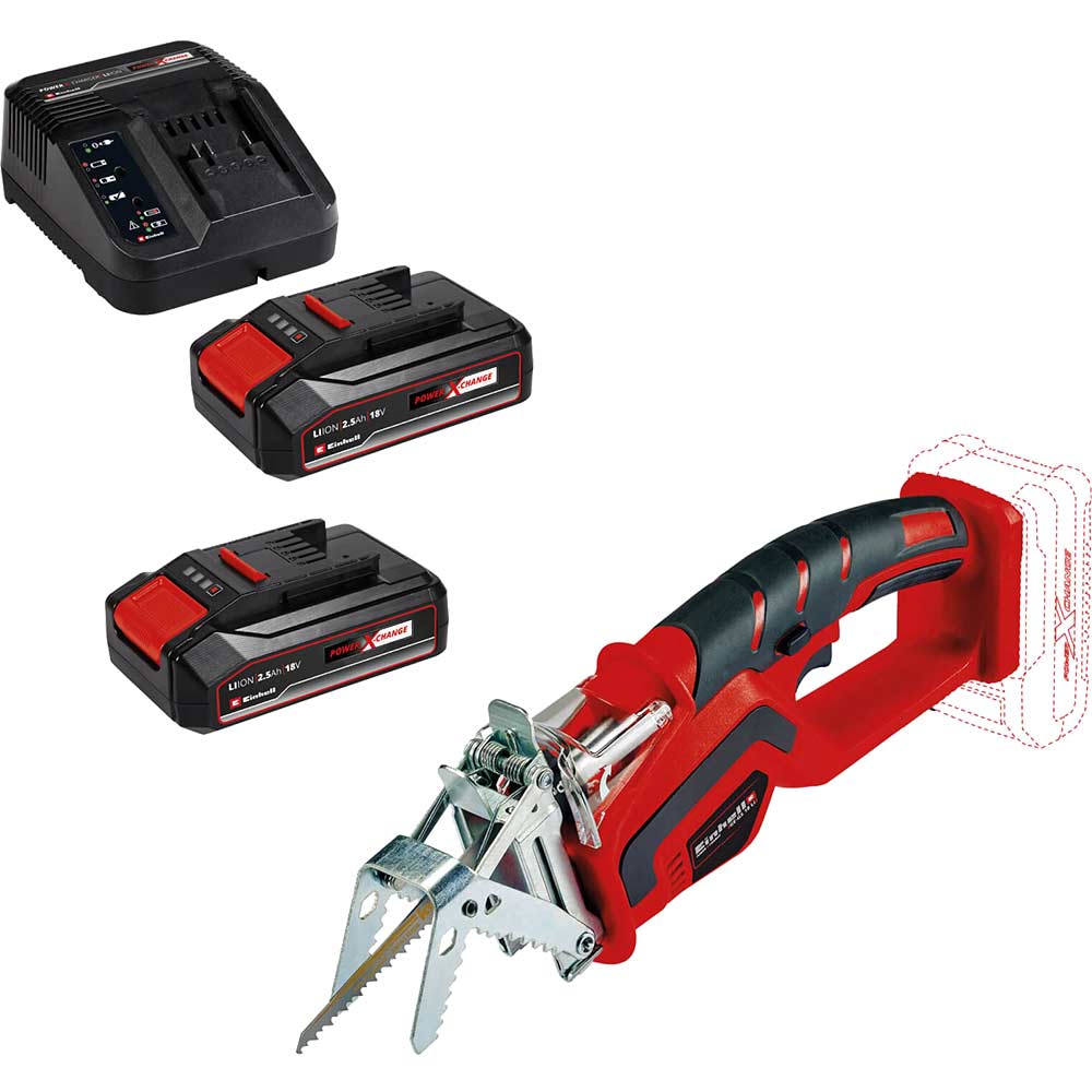 Einhell GE-GS 18 Li 18v Cordless Garden Pruning Saw 2 x 2.5ah Li-ion Charger