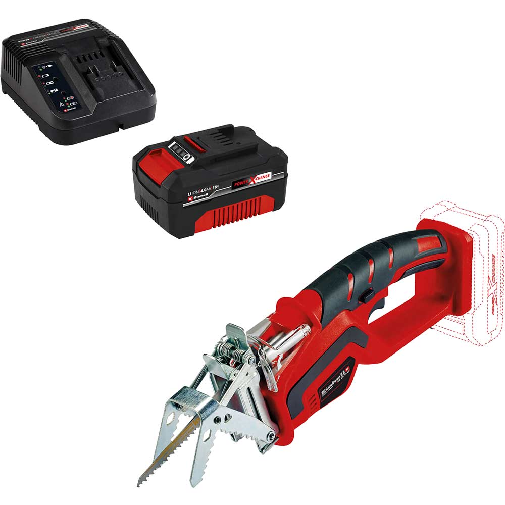 Image of Einhell GE-GS 18 Li 18v Cordless Garden Pruning Saw 1 x 4ah Li-ion Charger