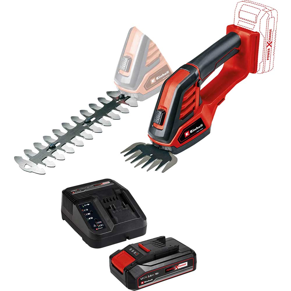 Einhell GE-CG 18/100 Li 18v Cordless Grass and Bush Shears 1 x 2.5ah Li-ion Charger