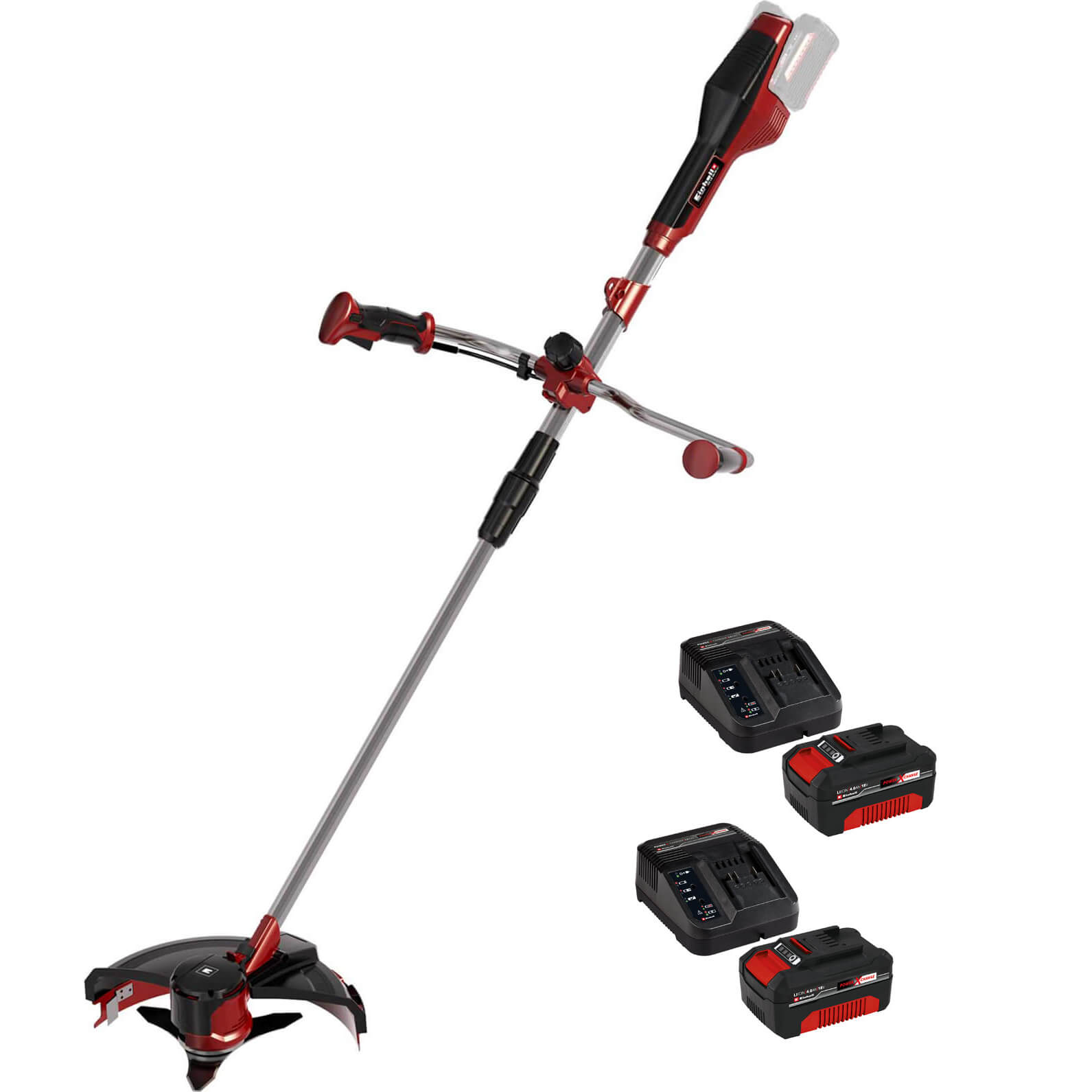 Image of Einhell AGILLO 36v Cordless Split Shaft Brush Cutter and Line Trimmer 255/300mm 2 x 4ah Li-ion Charger