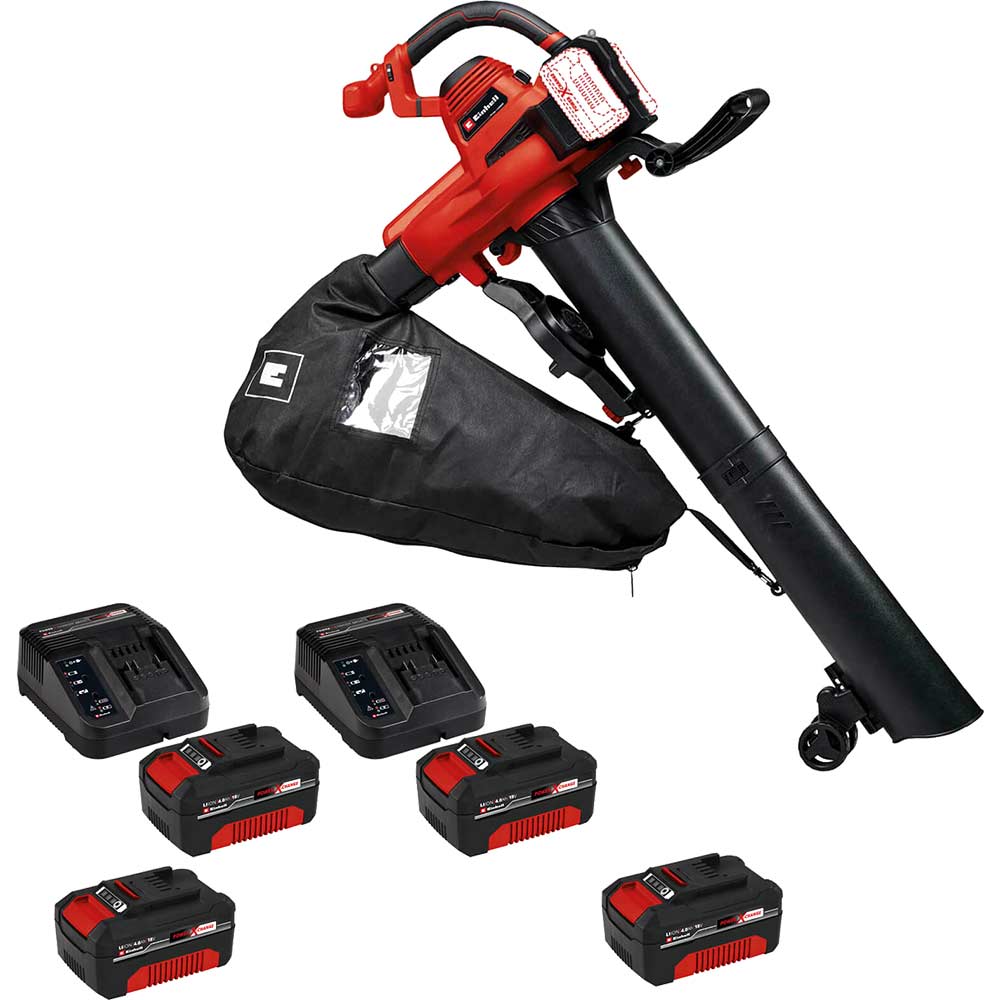 Einhell GE-CL 36/230 Li E 36v Cordless Garden Leaf Blower and Vacuum (Uses 2 x 18v) 4 x 4ah Li-ion Charger