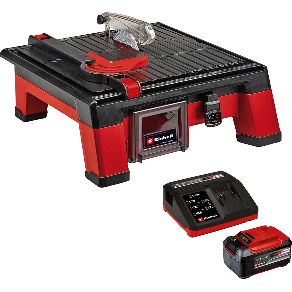 Image of Einhell TE-TC 18/115 Li 18v Cordless Tile Saw 115mm 1 x 5.2ah Li-ion Charger No Case