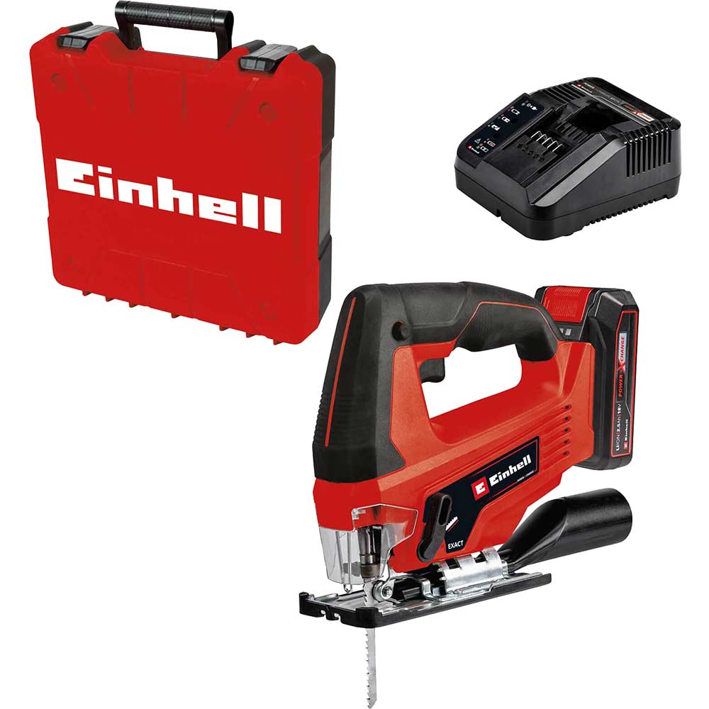 Image of Einhell TC-JS 18 Li 18v Cordless Jigsaw 1 x 2.5ah Li-ion Charger Case