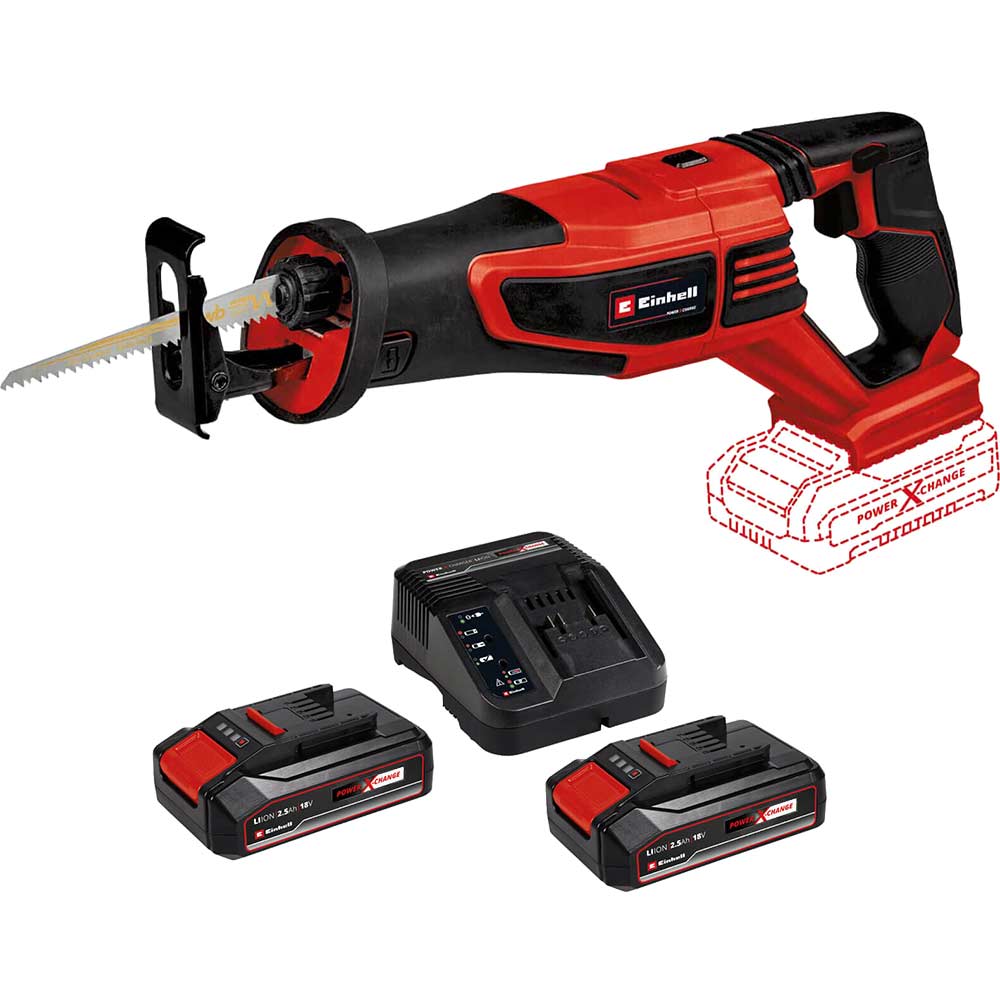 Einhell TE-AP Li BL 18v Cordless Brushless Reciprocating Saw 2 x 2.5ah Li-ion Charger No Case