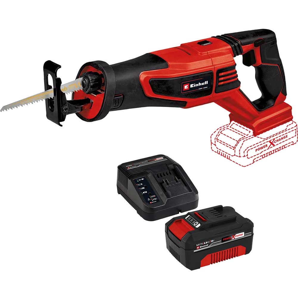 Photo of Einhell Te-ap Li Bl 18v Cordless Brushless Reciprocating Saw 1 X 4ah Li-ion Charger No Case