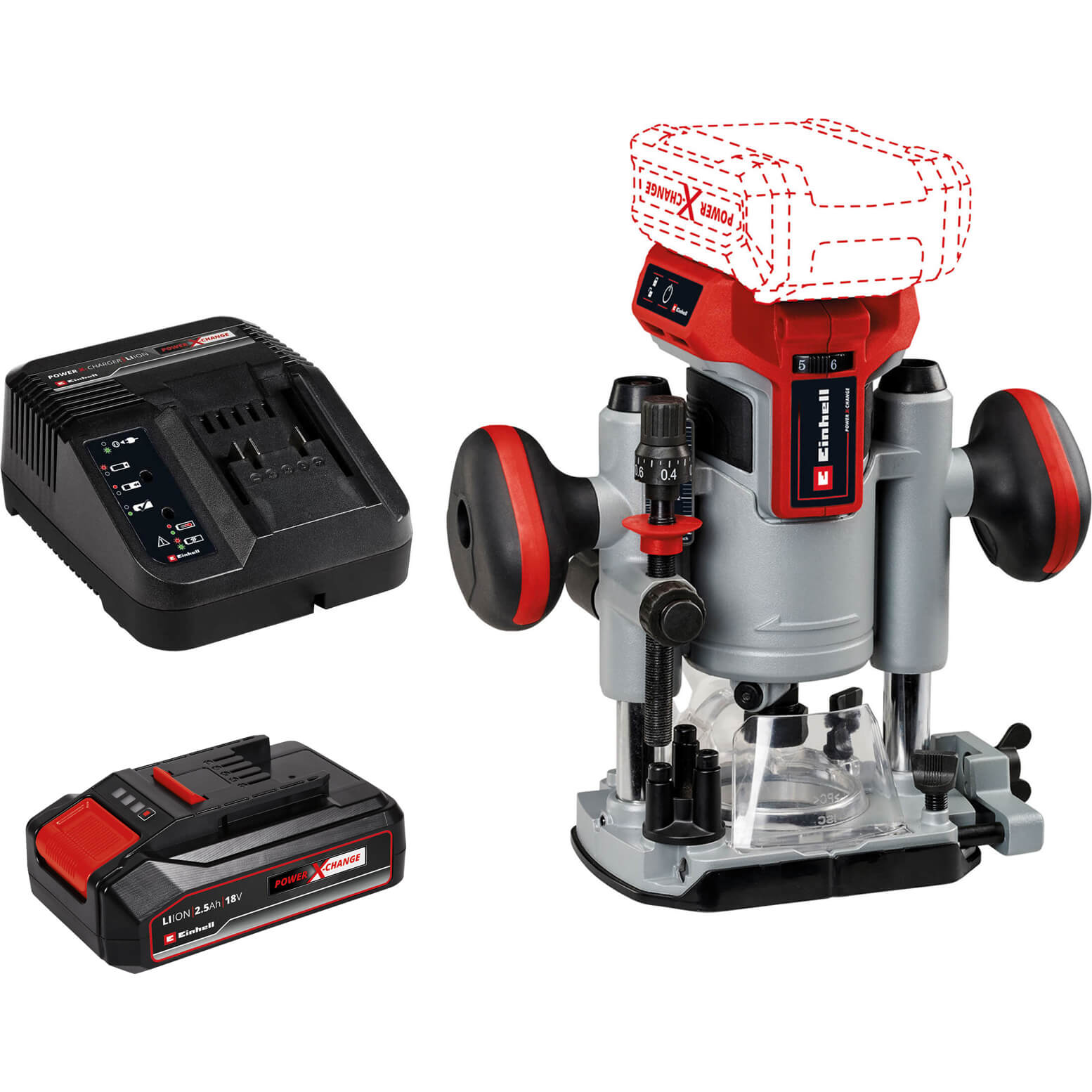 Einhell TP-RO 18 Li BL 18v Cordless Brushless Plunge Router 1 x 2.5ah Li-ion Charger No Case