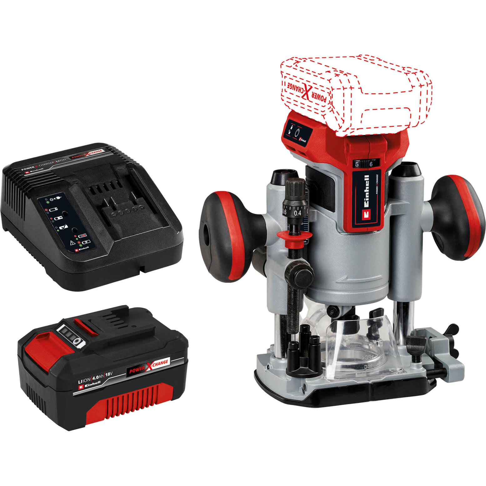 Einhell TP-RO 18 Li BL 18v Cordless Brushless Plunge Router 1 x 4ah Li-ion Charger No Case