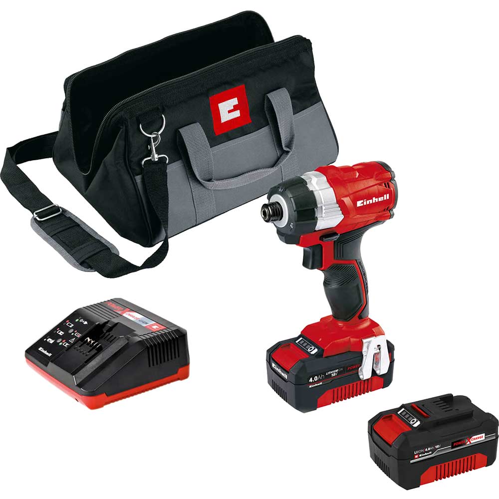 Image of Einhell TE-CI 18 Li BL 18v Cordless Brushless Impact Driver 2 x 4ah Li-ion Charger Bag