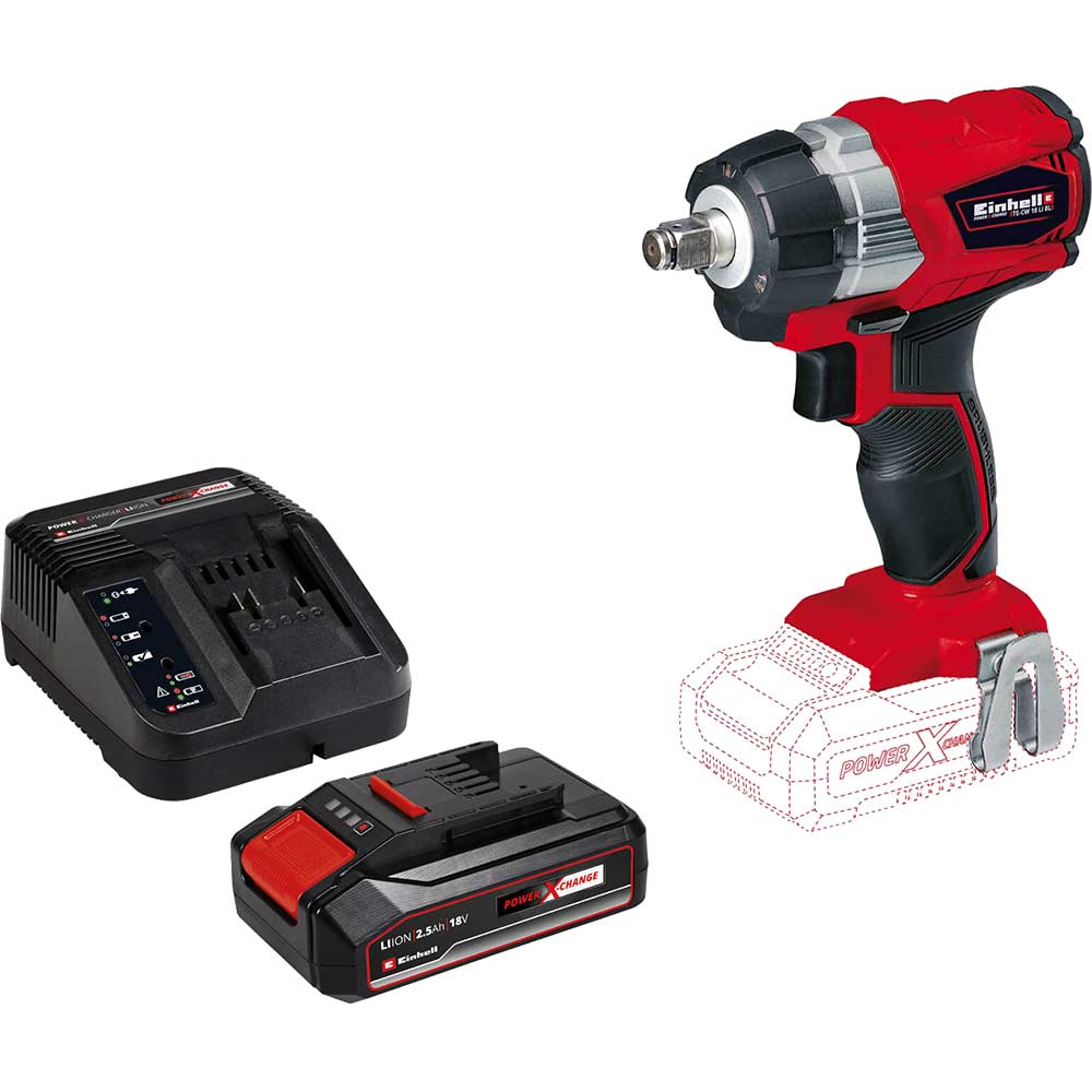 Photo of Einhell Te-cw 18 Li Bl 18v Cordless Brushless Impact Wrench 1 X 2.5ah Li-ion Charger No Case