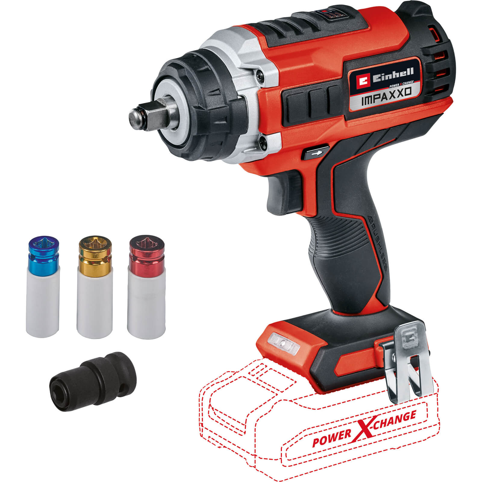 Image of Einhell IMPAXXO 18/400 18v Cordless Brushless 1/2" Impact Wrench No Batteries No Charger No Case