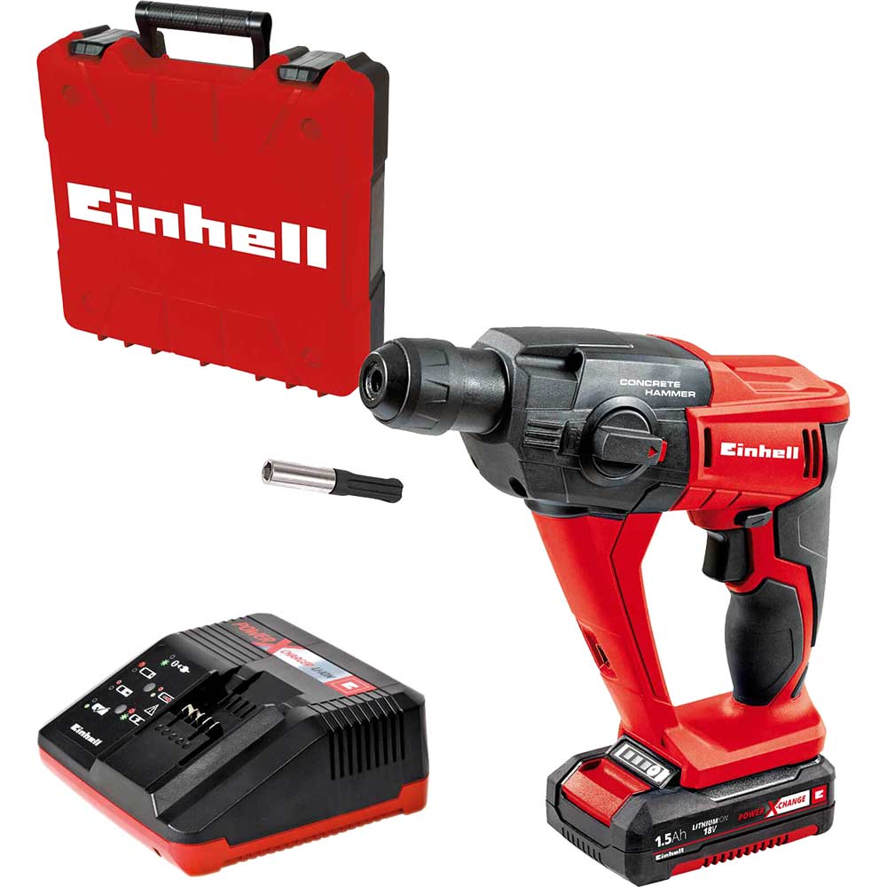 Photo of Einhell Te-hd 18 Li 18v Cordless 1.2j Sds Plus Rotary Hammer Drill 1 X 1.5ah Li-ion Charger Case