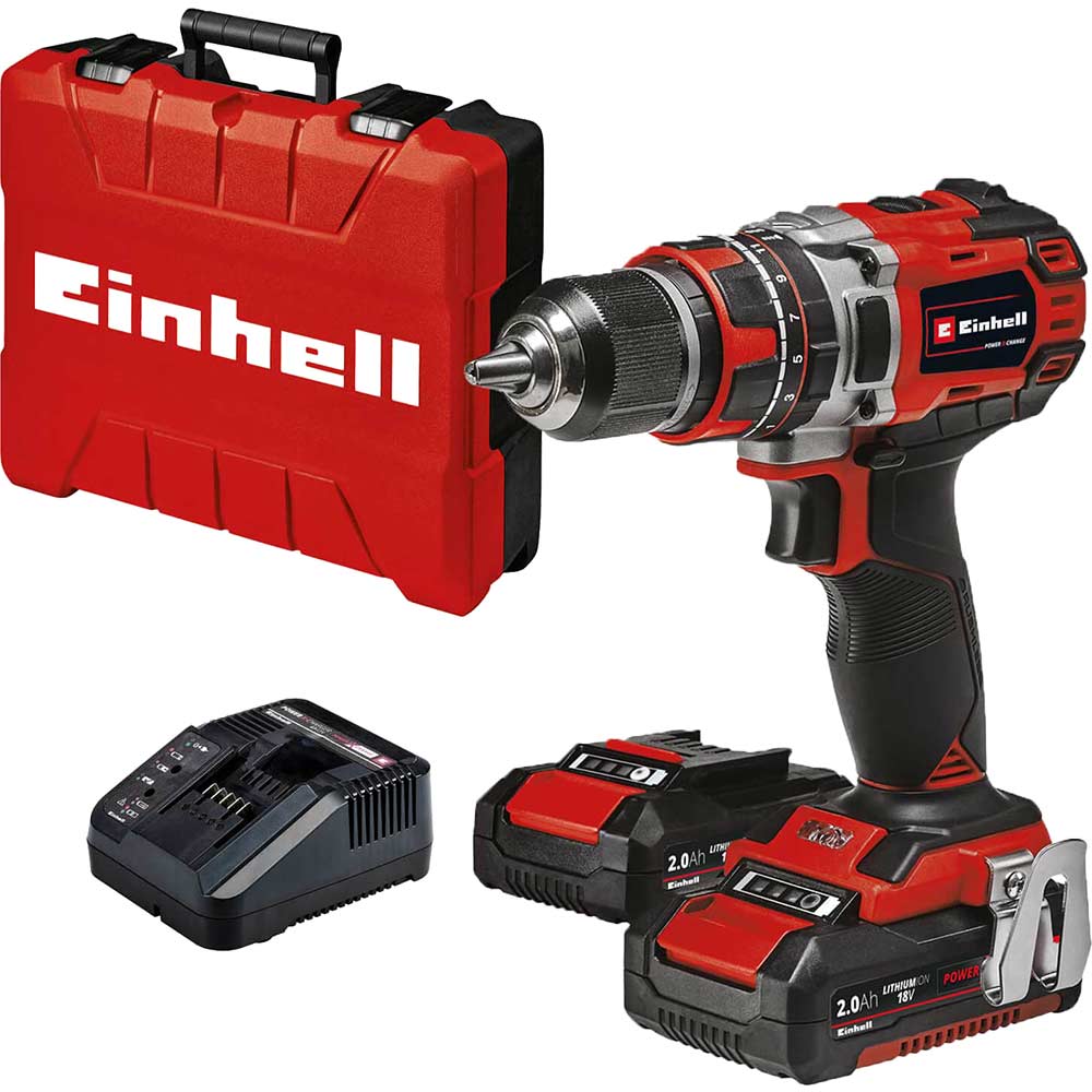 Photo of Einhell Te-cd 18/50 Li-i Bl 18v Cordless Brushless Combi Drill 2 X 2ah Li-ion Charger Case