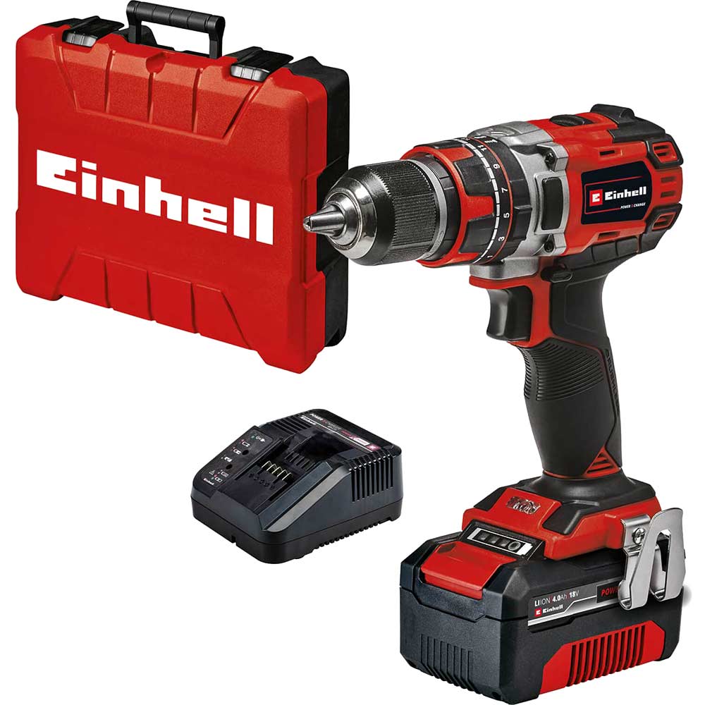 Einhell TE-CD 18/50 Li-i BL 18v Cordless Brushless Combi Drill 1 x 4ah Li-ion Charger Case