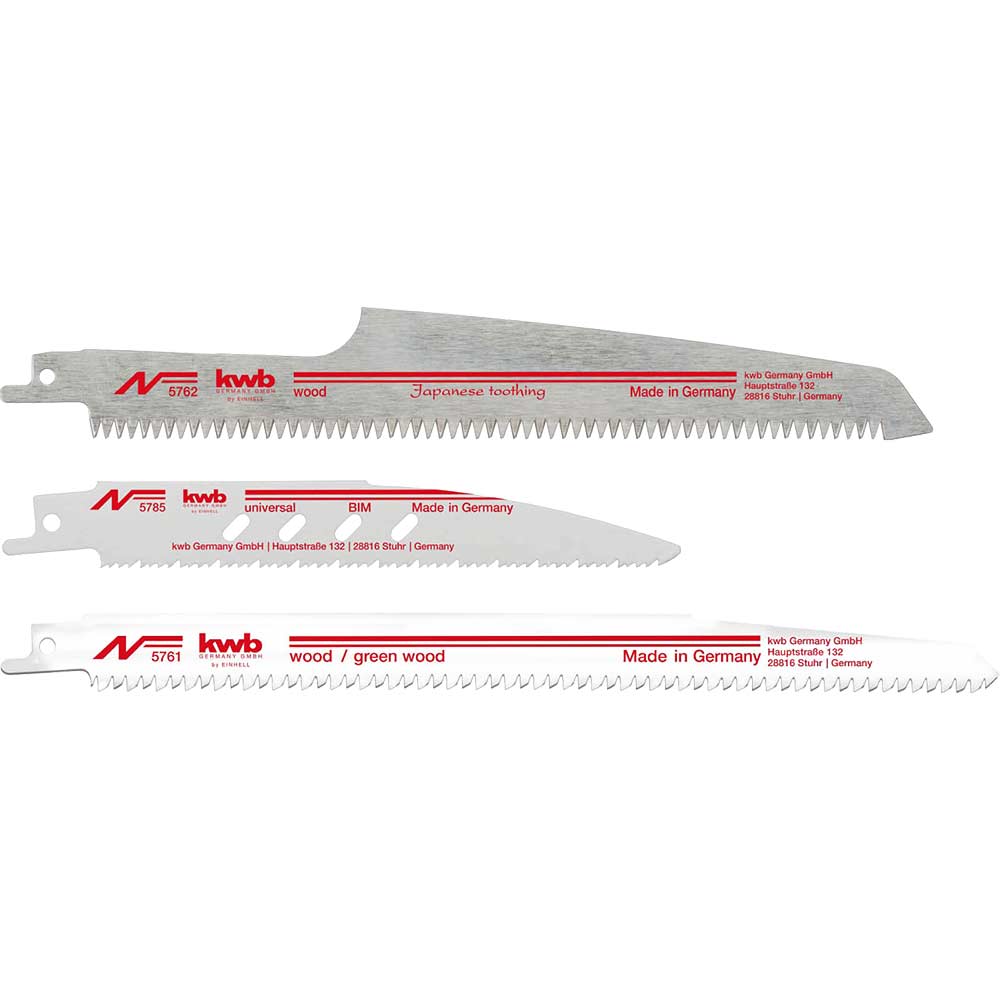 Einhell 3 Piece Professional Cordless Reciprocating Sabre Saw Blade Set