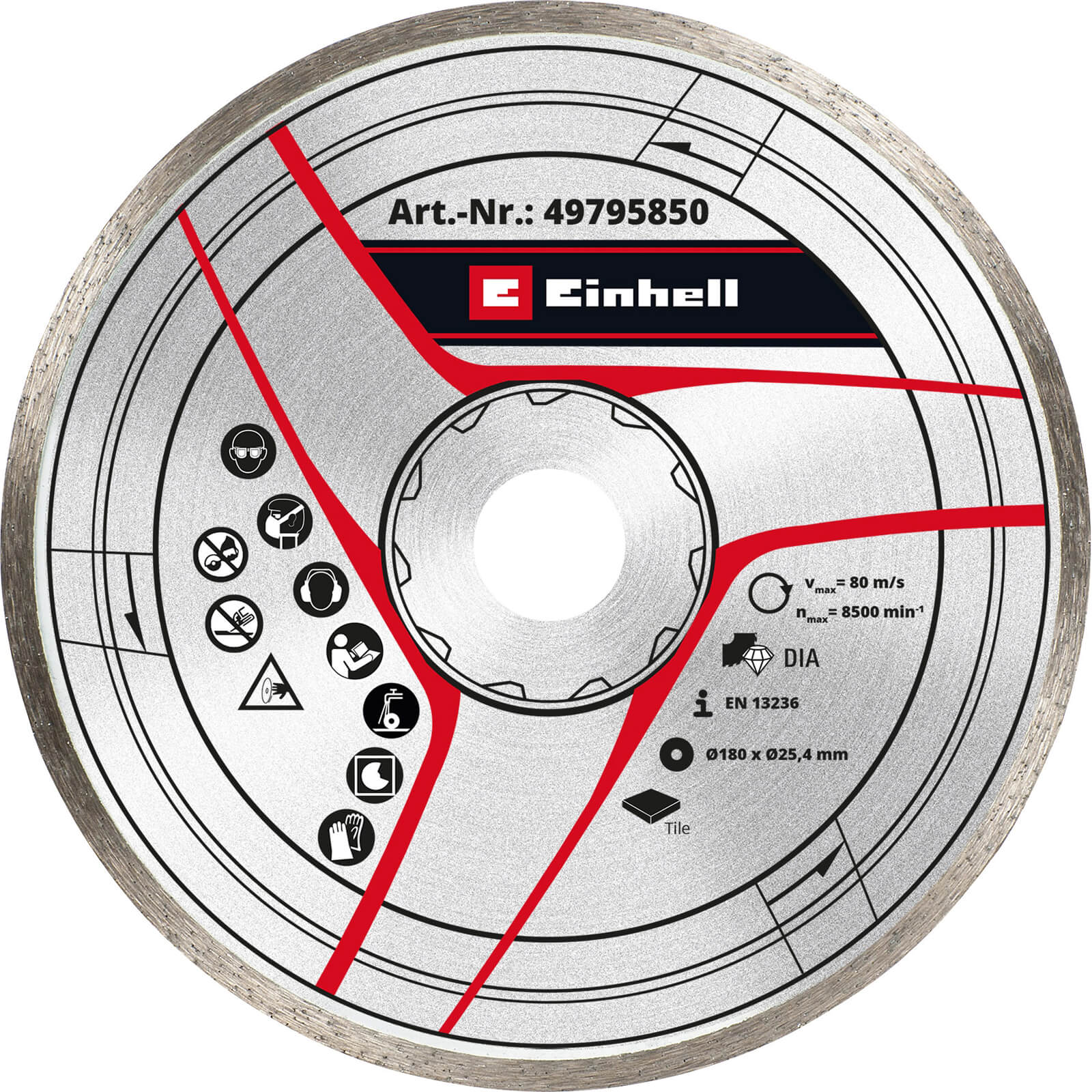 Image of Einhell Tile Saw Diamond Blade 180mm 6mm 25.4mm