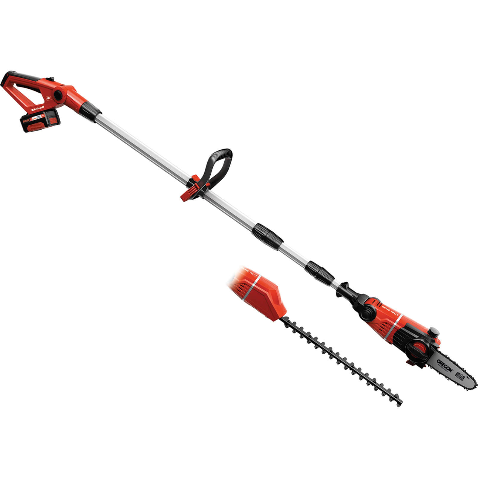 Image of Einhell GE-HC 18 Li T 18v Cordless Telescopic Pole Pruner and Hedge Trimmer 1 x 3ah Li-ion Charger