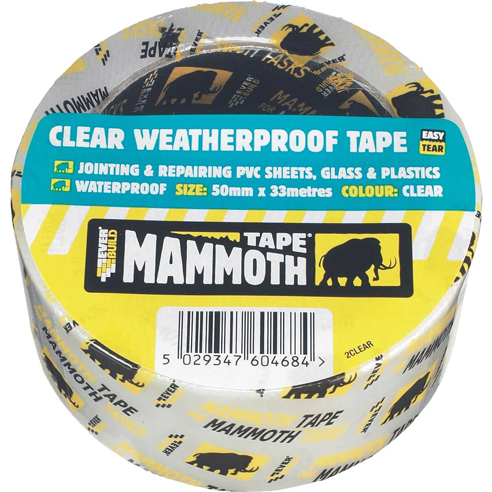 Photo of Everbuild Mammoth Weatherproof Clear Tape Clear 50mm 10m