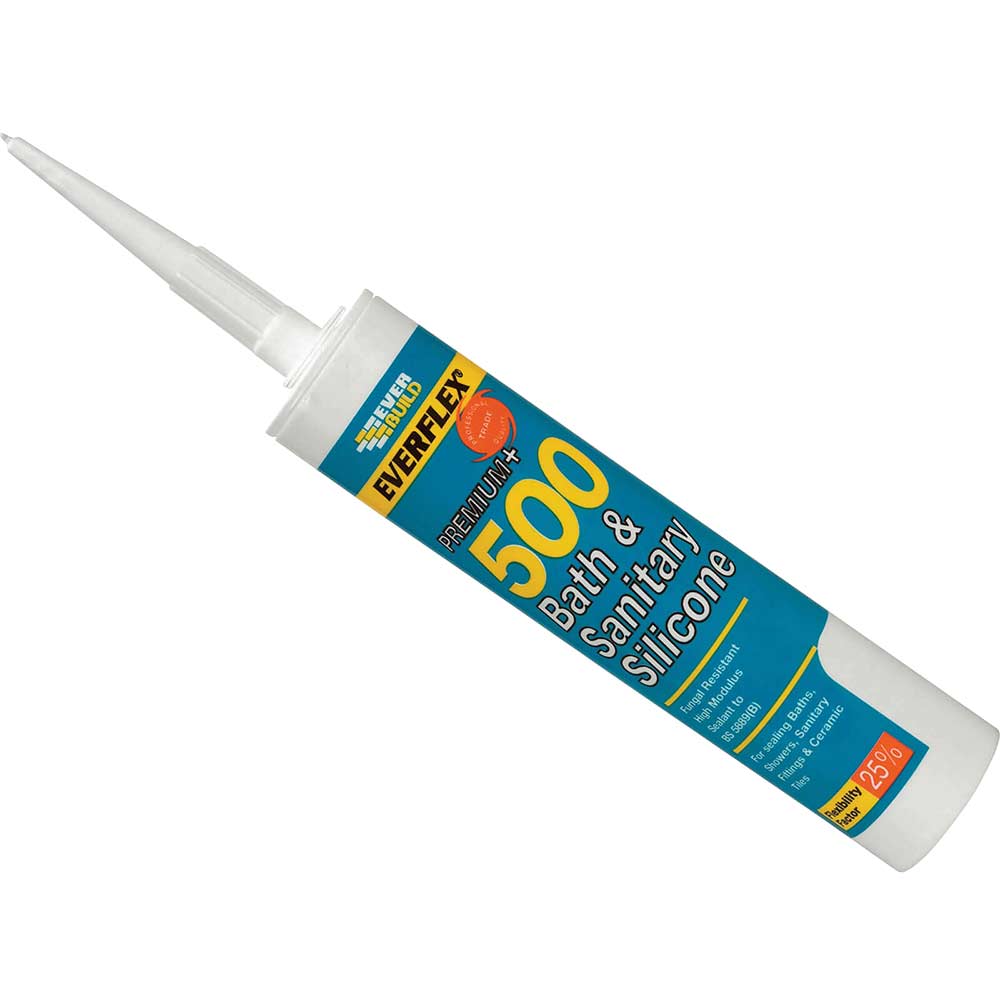 Image of Everbuild 500 Bath and Sanitary Silicone Sealant Manhattan Grey 310ml