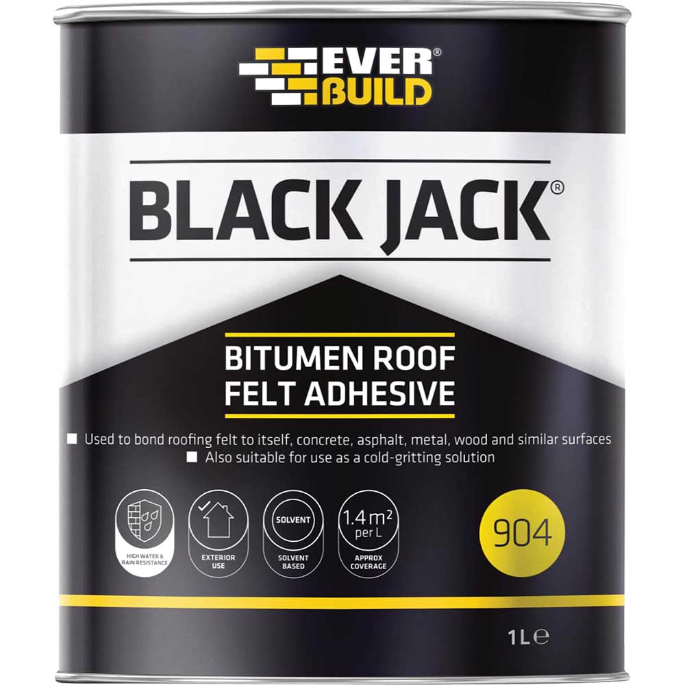 Photo of Everbuild Black Jack 904 Bitumen Roofing Felt Adhesive 1l