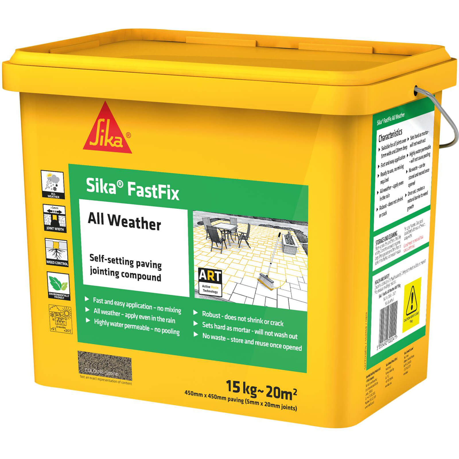 Everbuild Sika Fastfix All Weather Patio Jointing Compound Stone 15 Kg