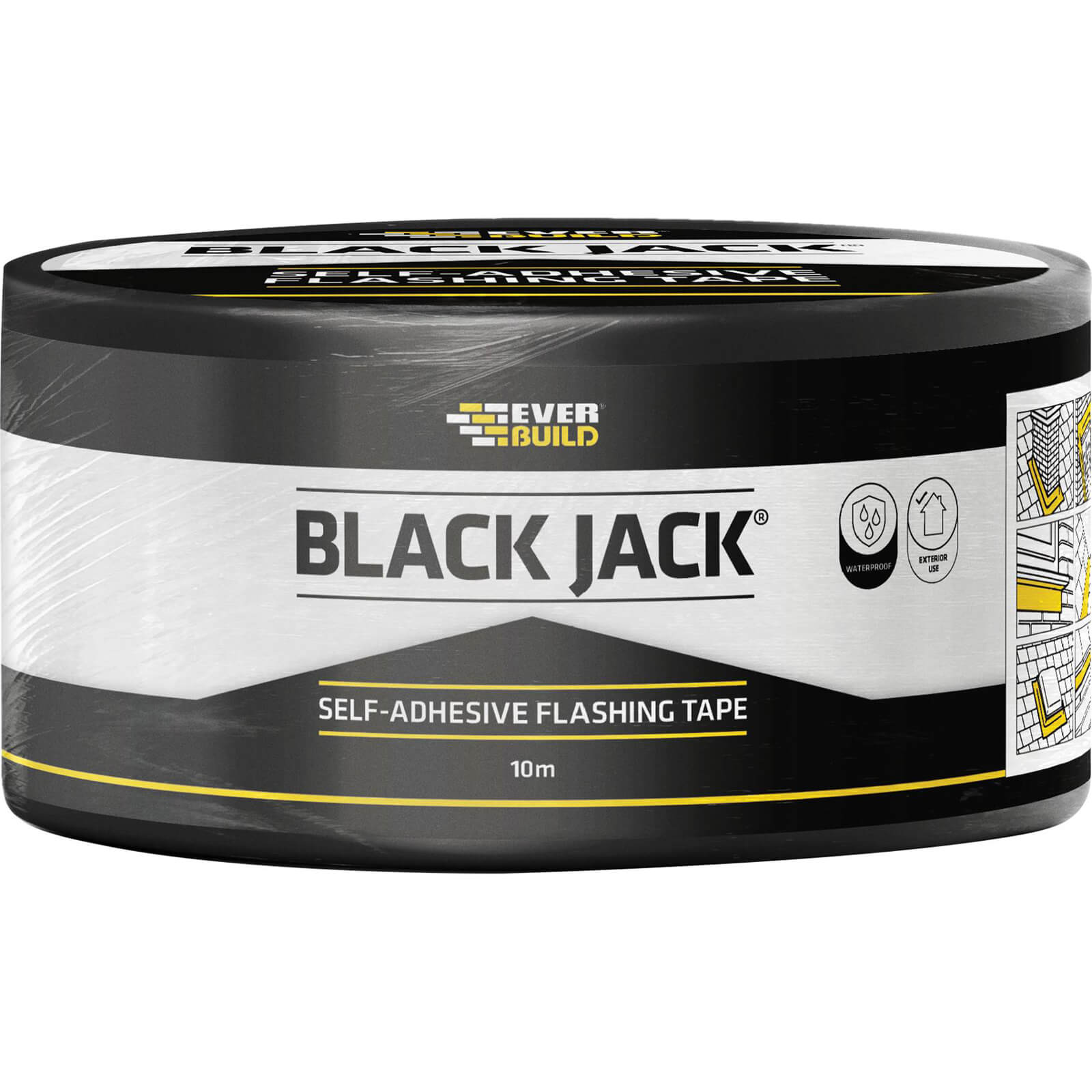 Image of Everbuild Black Jack Flashing Tape 75mm 10m
