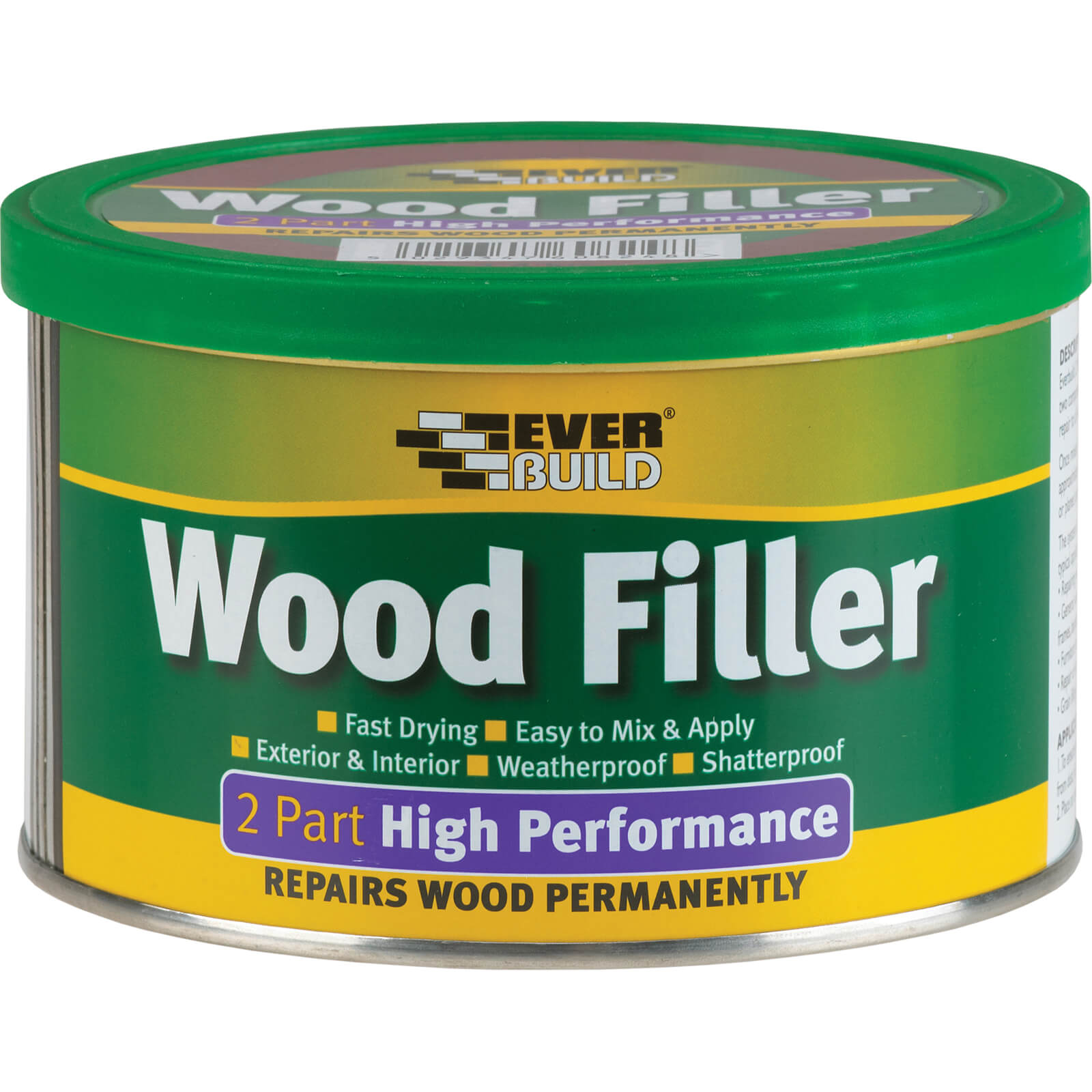 Image of Everbuild 2 Part High Performance Wood Filler Medium Stainable 500g