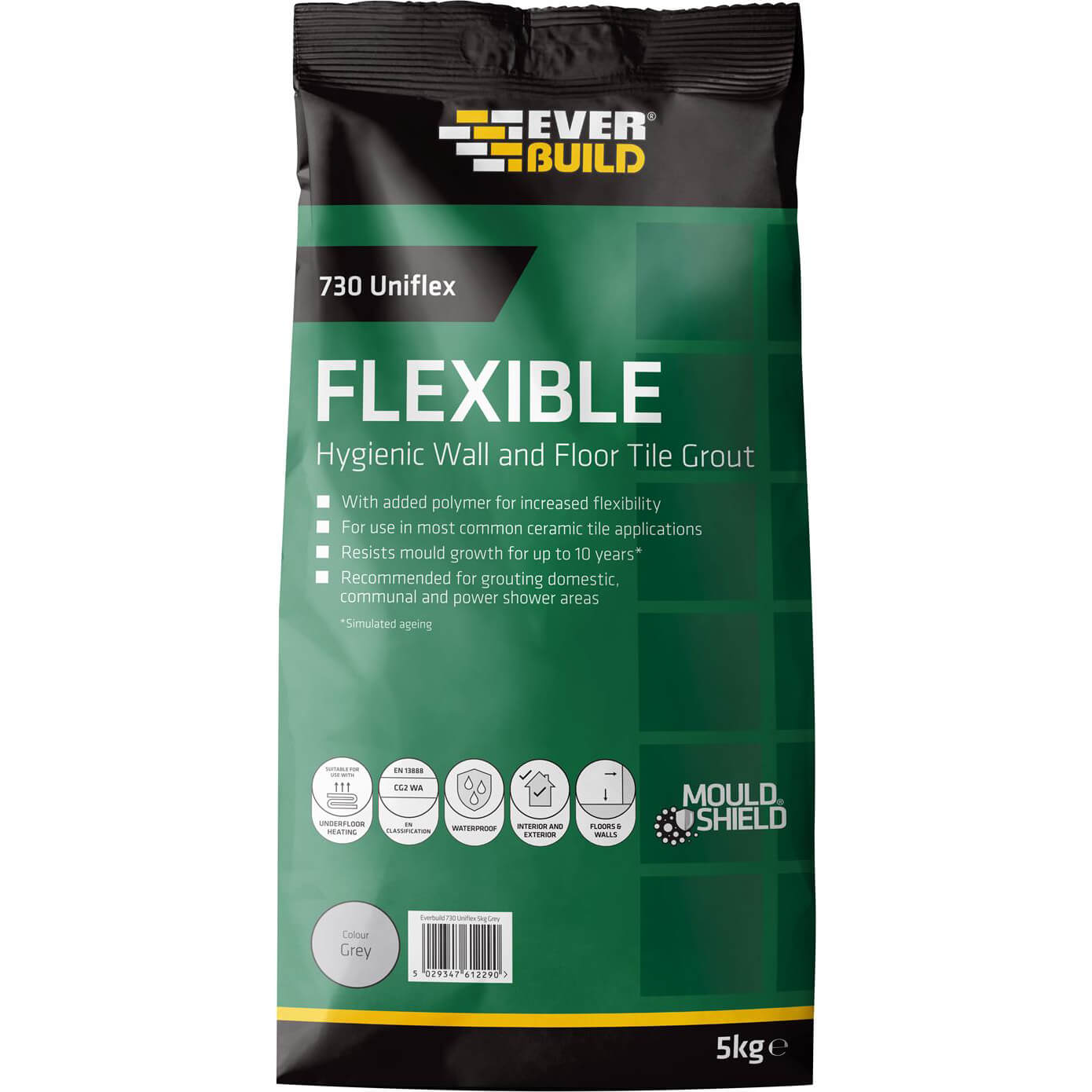 Image of Everbuild Universal Flexible Tile Grout Grey 5kg