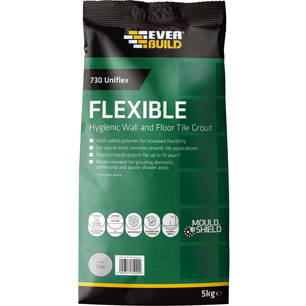 Photo of Everbuild Universal Flexible Tile Grout Grey 5kg