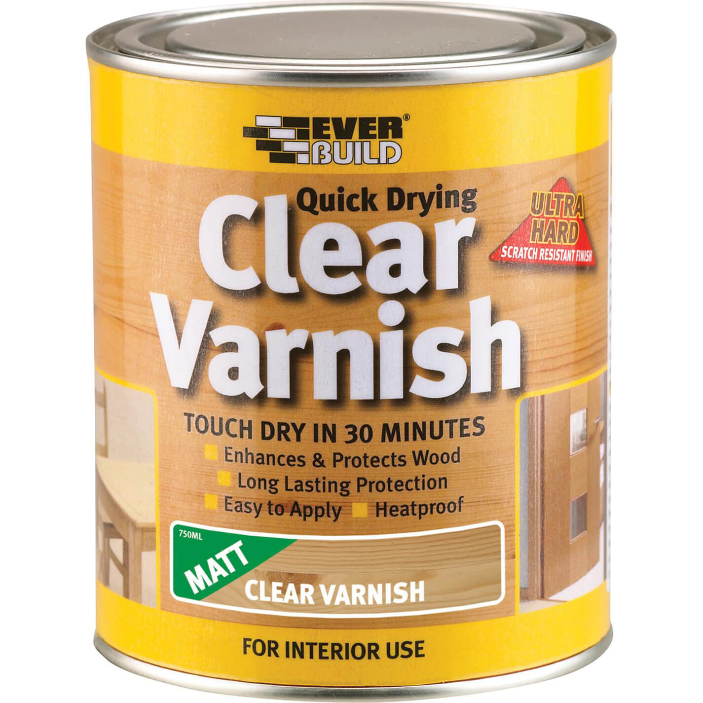 Click to view product details and reviews for Everbuild Quick Drying Wood Varnish Clear Matt 250ml.