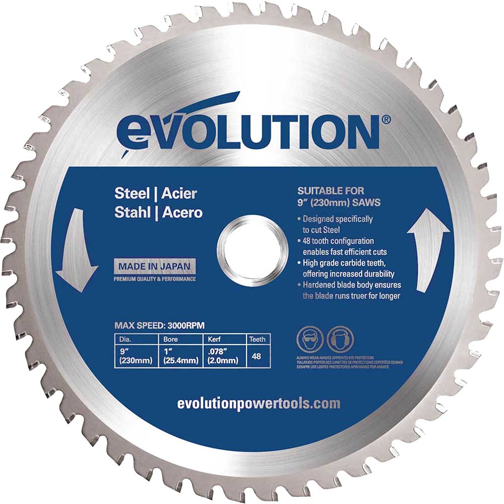 Photo of Evolution Mild Steel Cutting Saw Blade 230mm 48t 25.4mm