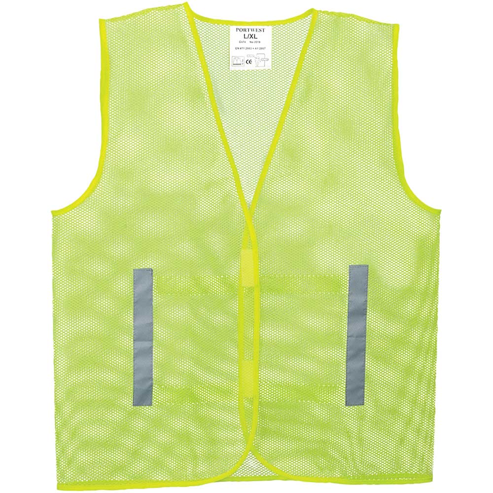 Image of Portwest Hi Vis Mesh Waistcoat Yellow L / XL