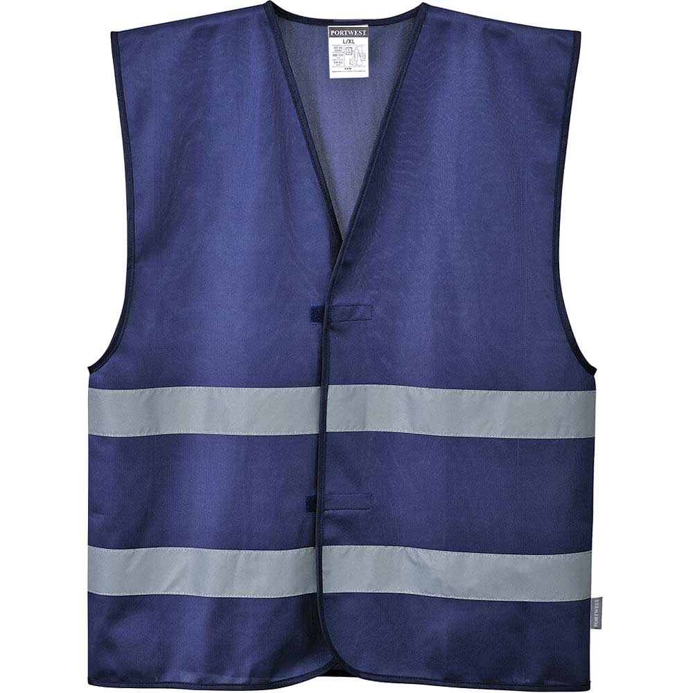 Image of Portwest Iona 2 Band Reflective Safety Vest Navy L / XL