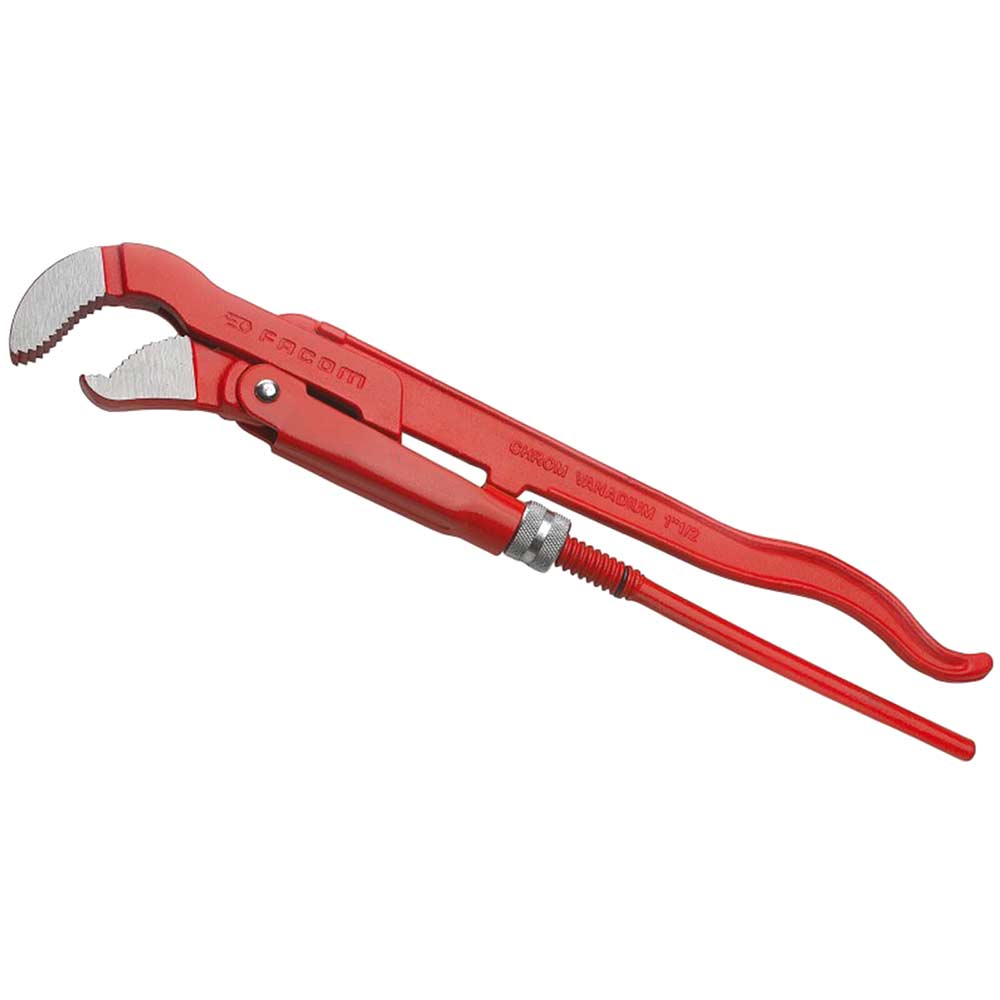 Photo of Facom Swedish Pattern S Type Jaw Pipe Wrench 45 Degree Jaw 450mm